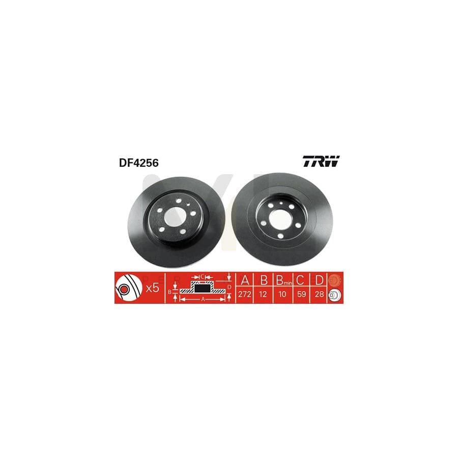 TRW DF4256 Brake Disc Solid, Painted | Performance Parts Direct Car Parts