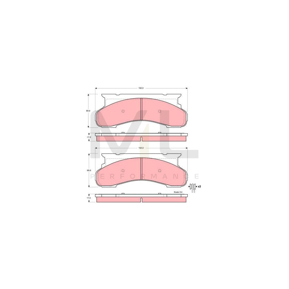 TRW Gdb4102 Brake Pad Set | Performance Parts Direct Car Parts