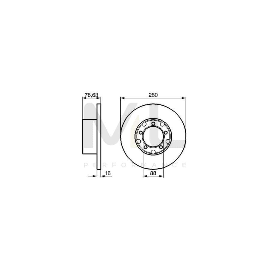 BOSCH 0 986 478 201 Brake Disc Solid, Oiled | Performance Parts Direct Car Parts