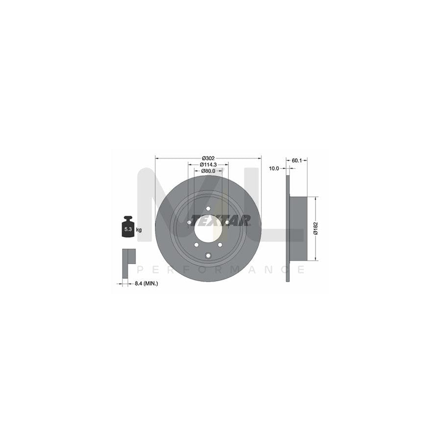 TEXTAR PRO 92255103 Brake Disc Solid, Coated, without wheel hub, without wheel studs | Performance Parts Direct Car Parts