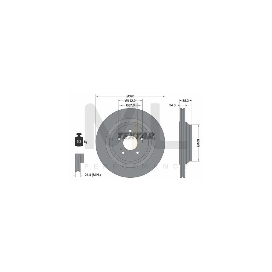TEXTAR PRO+ 92160705 Brake Disc Internally Vented, Coated, High-carbon, without wheel hub, without wheel studs | Performance Parts Direct Car Parts