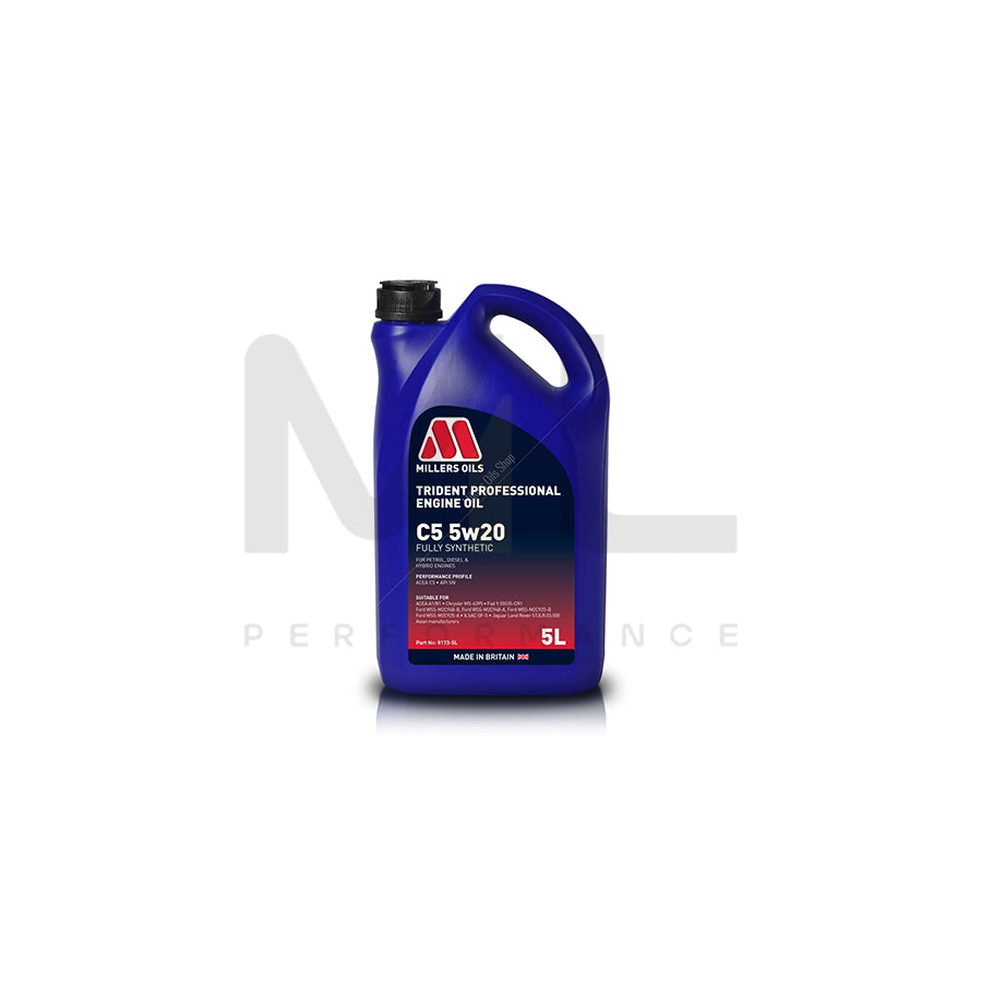 Millers Oils 8173GO Trident Professional C5 5W-20 Fully Synthetic Engine Oil 5l