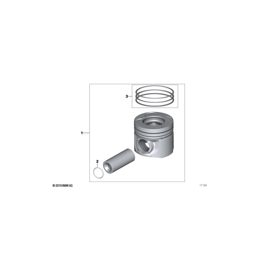 Genuine BMW 11257788398 E65 E46 E61 Mahle Piston 84,200mm(+0,25) (Inc. 330xd, 530d & 330Cd)