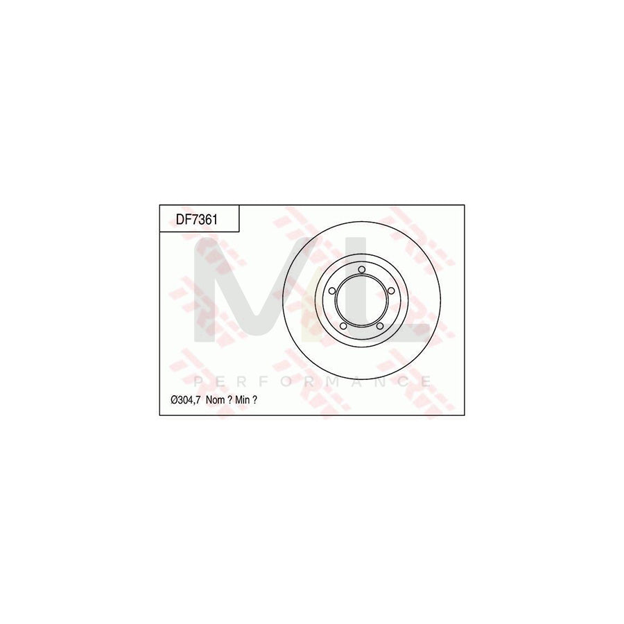 TRW DF7361 Brake Disc Solid | Performance Parts Direct Car Parts