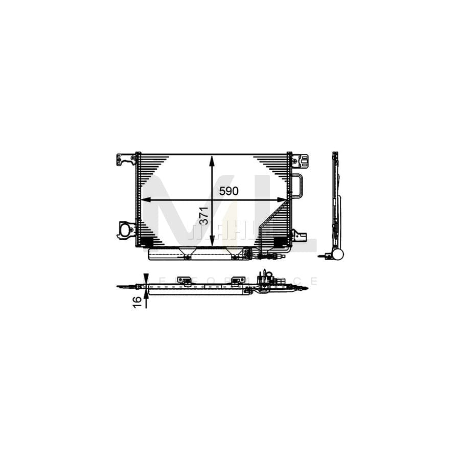 MAHLE ORIGINAL AC 662 000P Air conditioning condenser with dryer, with pressure switch | Performance Parts DirectCar Parts