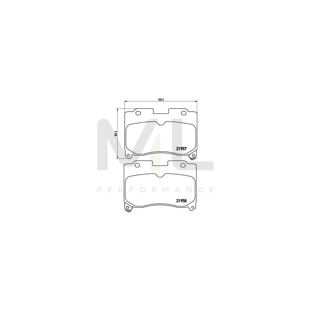 Brembo P 83 090 Brake Pad Set With Acoustic Wear Warning