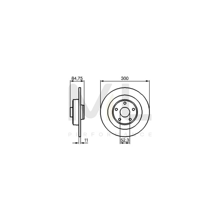 BOSCH 0 986 479 083 Brake Disc Solid, Oiled, without ABS sensor ring, without integrated magnetic sensor ring, without wheel bearing | Performance Parts Direct Car Parts