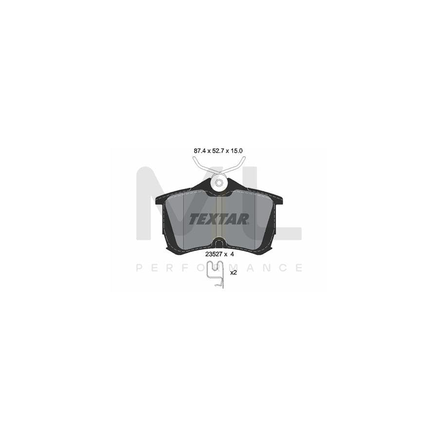 TEXTAR 2352701 Brake pad set for HONDA ACCORD with acoustic wear warning