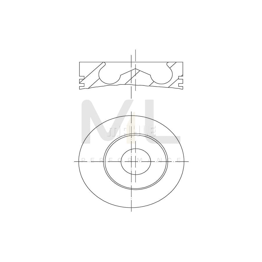 MAHLE ORIGINAL 015 91 00 Piston for FORD TRANSIT 93,67 mm, with piston ring carrier, without cooling duct | Performance Parts DirectCar Parts