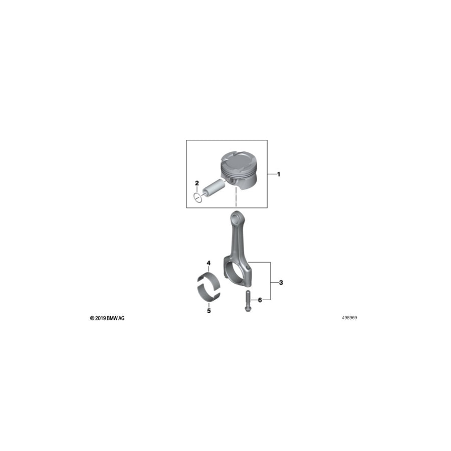 Genuine BMW 11258745624 Piston Kit (Inc. X3 M & X4 M) |