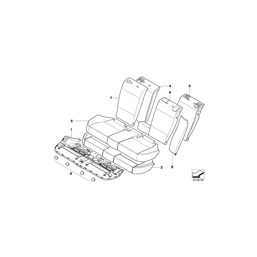Genuine BMW 52203422151 E83 Cloth/Leather Seat Cover ANTHRAZIT (Inc. X3)