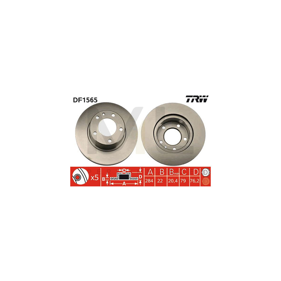TRW DF1565 Brake Disc for BMW 5 Saloon (E28) Vented | Performance Parts Direct Car Parts