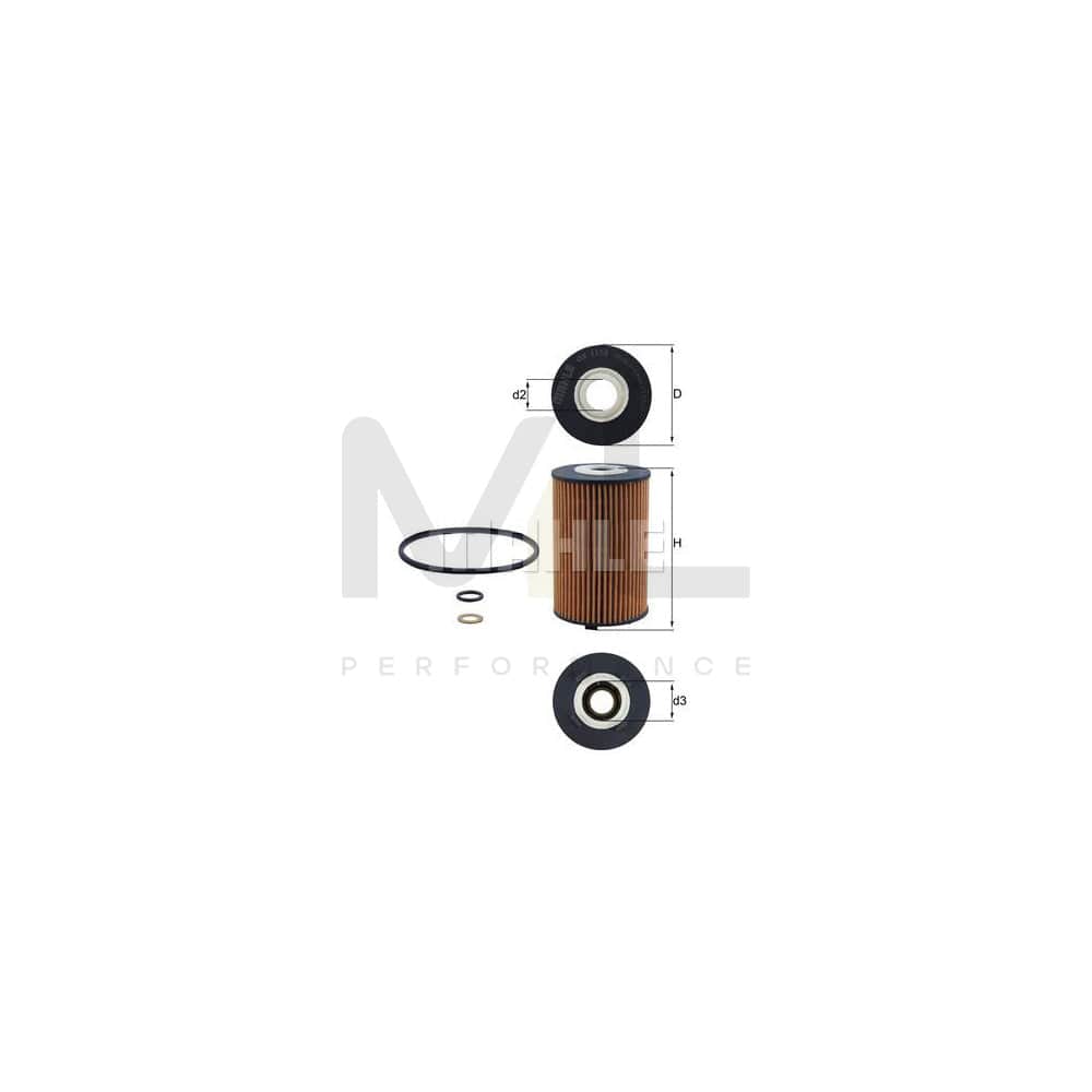 MAHLE ORIGINAL OX 1158D Oil Filter Filter Insert | Performance Parts DirectCar Parts