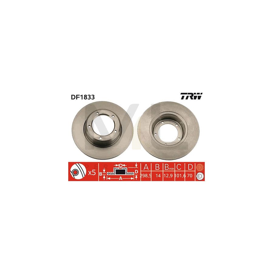 TRW DF1833 Brake Disc Solid, Painted, High-carbon | Performance Parts Direct Car Parts
