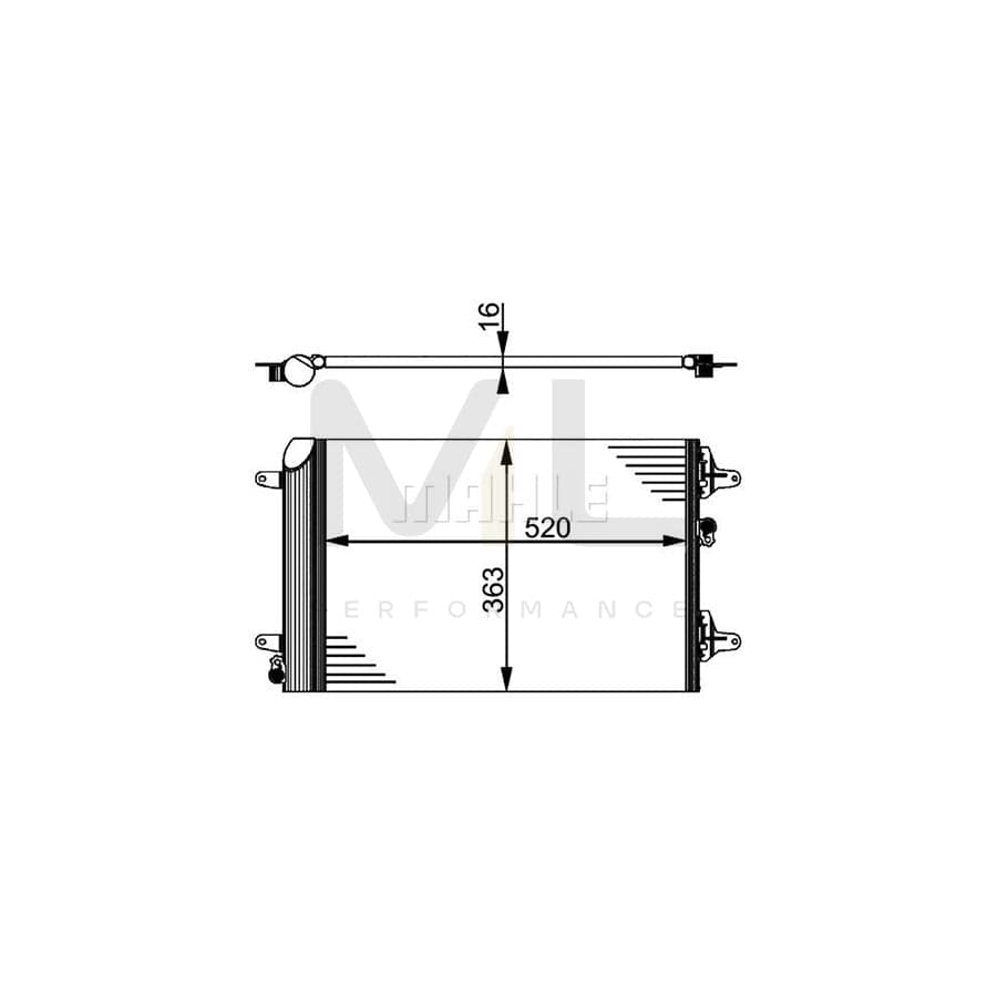 MAHLE ORIGINAL AC 358 000P Air conditioning condenser with dryer | Performance Parts DirectCar Parts