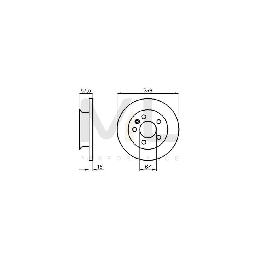 BOSCH 0 986 478 544 Brake Disc for Solid, Oiled | Performance Parts Direct Car Parts