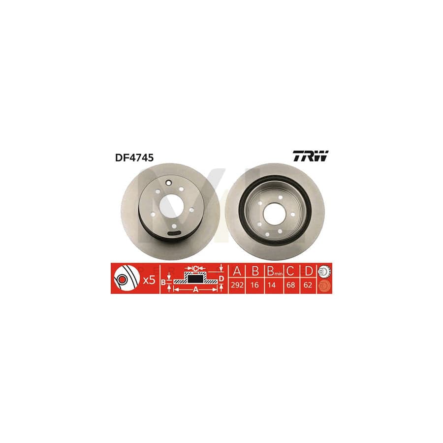 TRW DF4745 Brake Disc Vented, Painted | Performance Parts Direct Car Parts