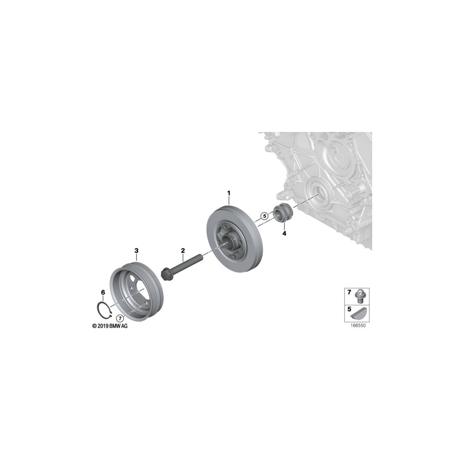Genuine BMW 11287571160 E72 Pulley (Inc. Hybrid X6)