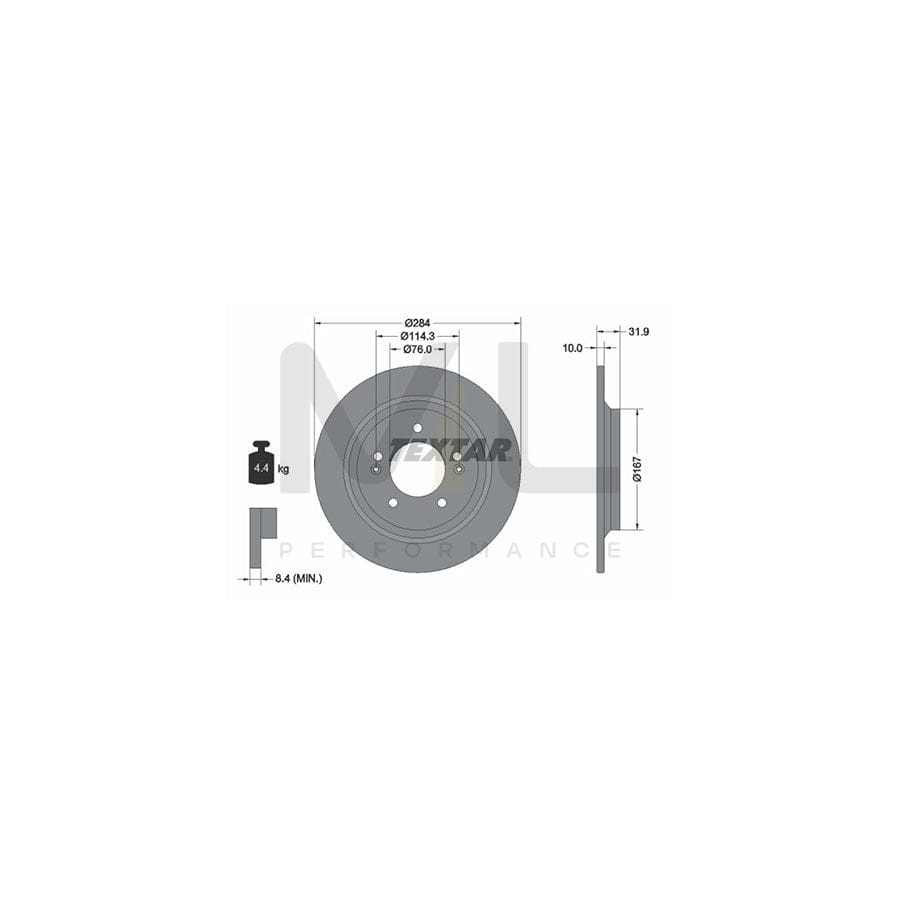 TEXTAR PRO 92293103 Brake Disc Solid, Coated, without wheel hub, without wheel studs | Performance Parts Direct Car Parts