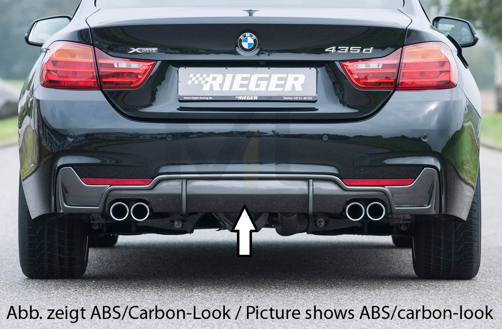 Rieger 00053480 BMW 4 Series F32 F33 F36 Rear Diffuser for Twin Tailpipe Left & Right - Matte Black