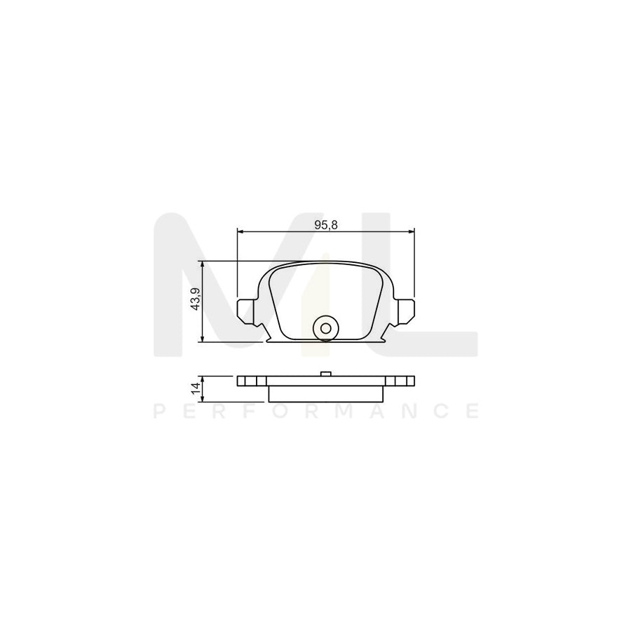Bosch 0986494340 Brake Pad Set With Acoustic Wear Warning BP1247 | Performance Parts Direct Car Parts
