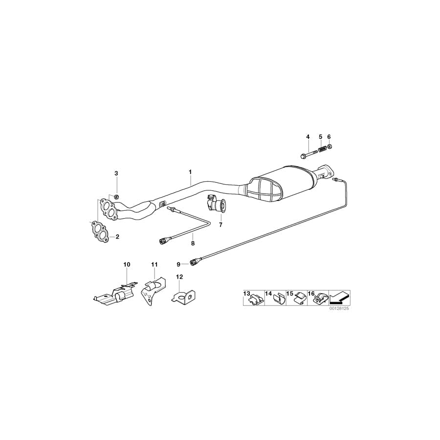 Genuine BMW 18301435668 E36 Rp-Exhaust Pipe Catalytic Converter (Inc. & Z3 1.9) |