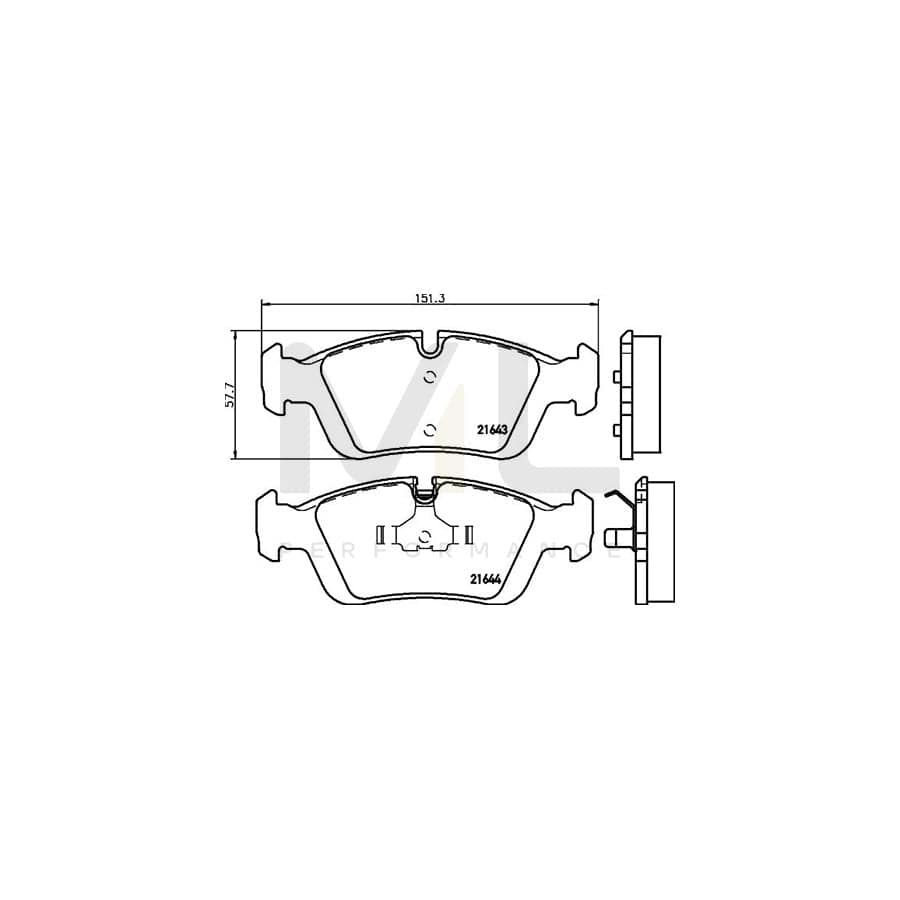 TEXTAR 2164302 Brake pad set prepared for wear indicator | Performance Parts Direct Car Parts