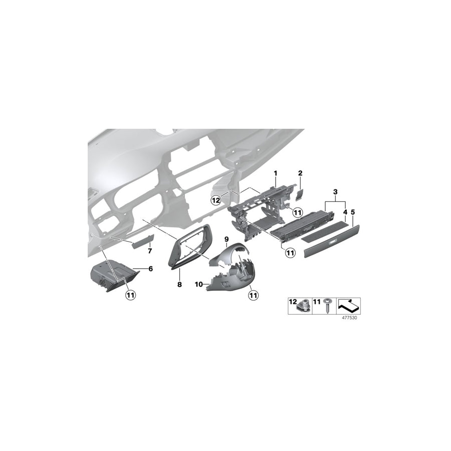 Genuine BMW 51459203711 F10 F07 F11 Dummy Trim For Assistance Systems VENETOBEIGE (Inc. 530i, 535d & M5)
