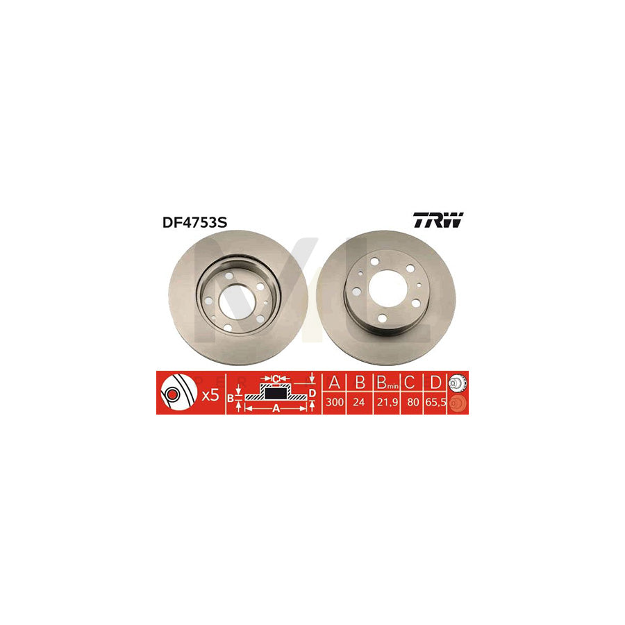 TRW DF4753S Brake Disc Vented | Performance Parts Direct Car Parts