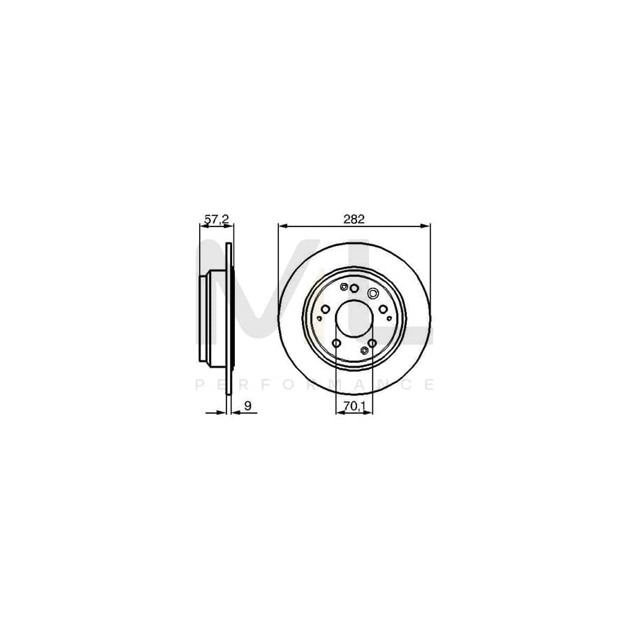 BOSCH 0 986 479 017 Brake Disc Solid, Oiled | Performance Parts Direct Car Parts