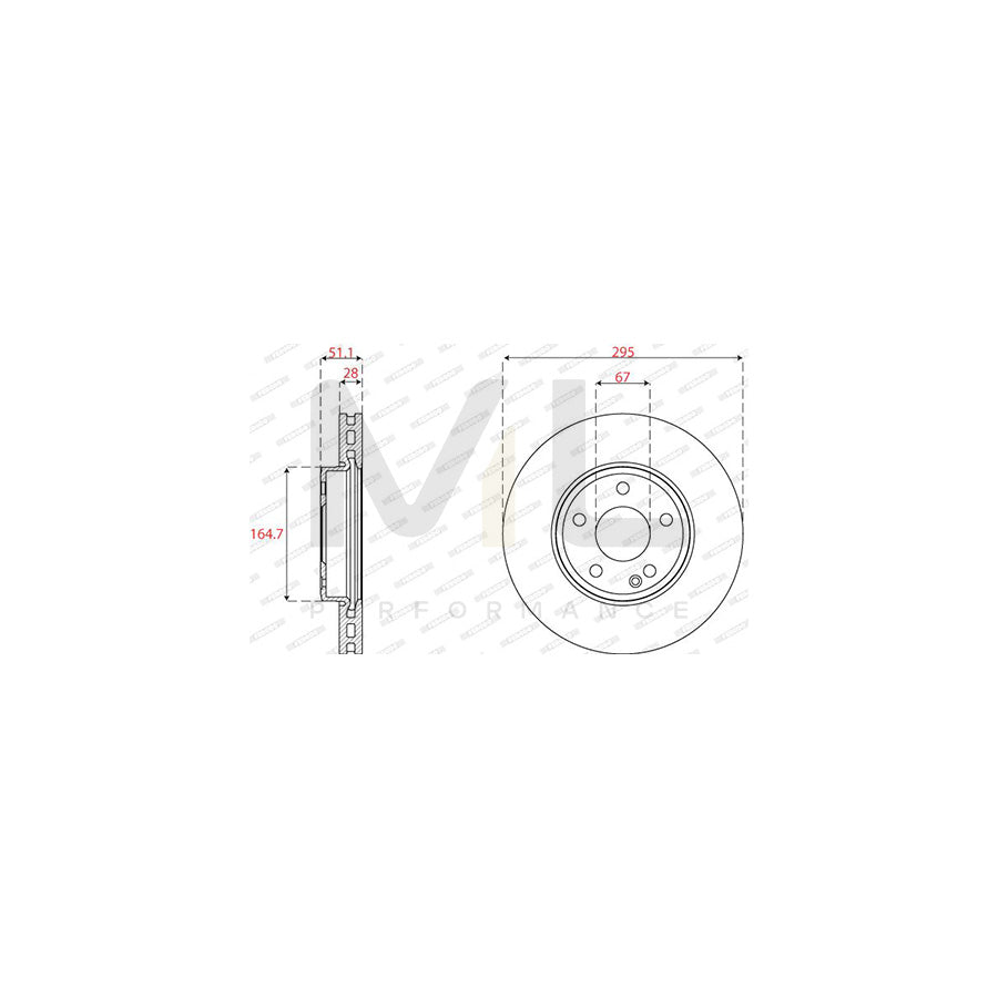FERODO DDF2760C Brake Disc Vented | Performance Parts Direct Car Parts