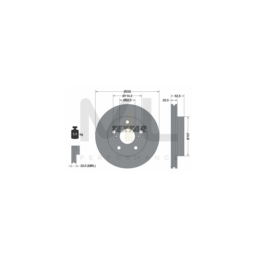TEXTAR 92080800 Brake Disc Internally Vented, without wheel hub, without wheel studs | Performance Parts Direct Car Parts