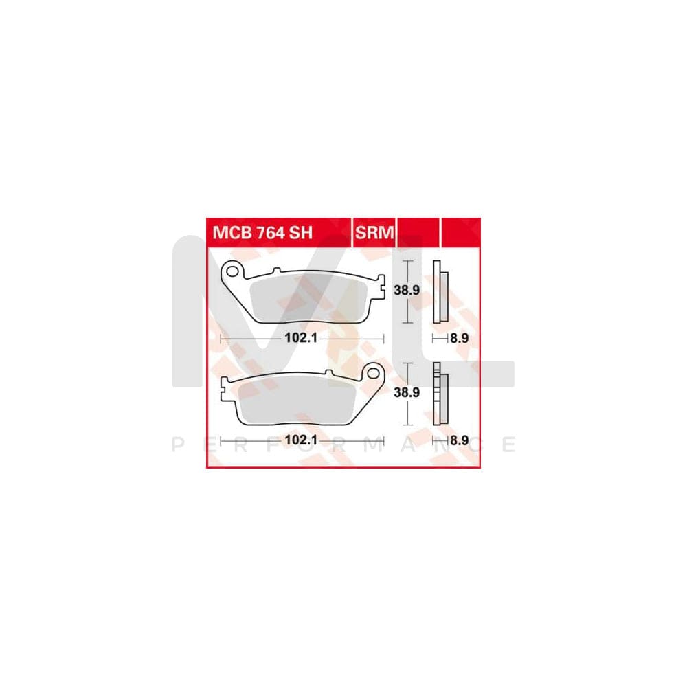 TRW Sinter Street Mcb764Sh Brake Pad Set | Performance Parts Direct Car Parts