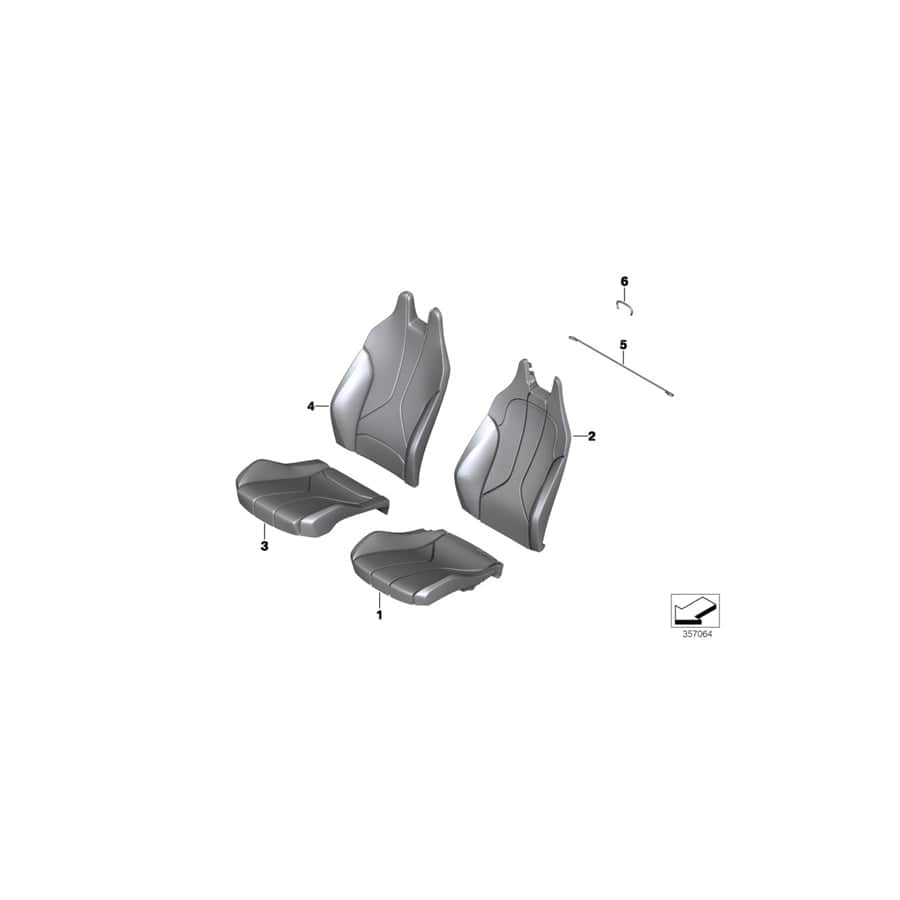 Genuine BMW 52107368527 Left Cloth/Leather Backrest Cover DALBERGIABRAUN (Inc. i8)