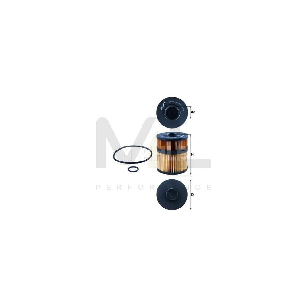 MAHLE ORIGINAL OX 563D Oil Filter Filter Insert | Performance Parts DirectCar Parts