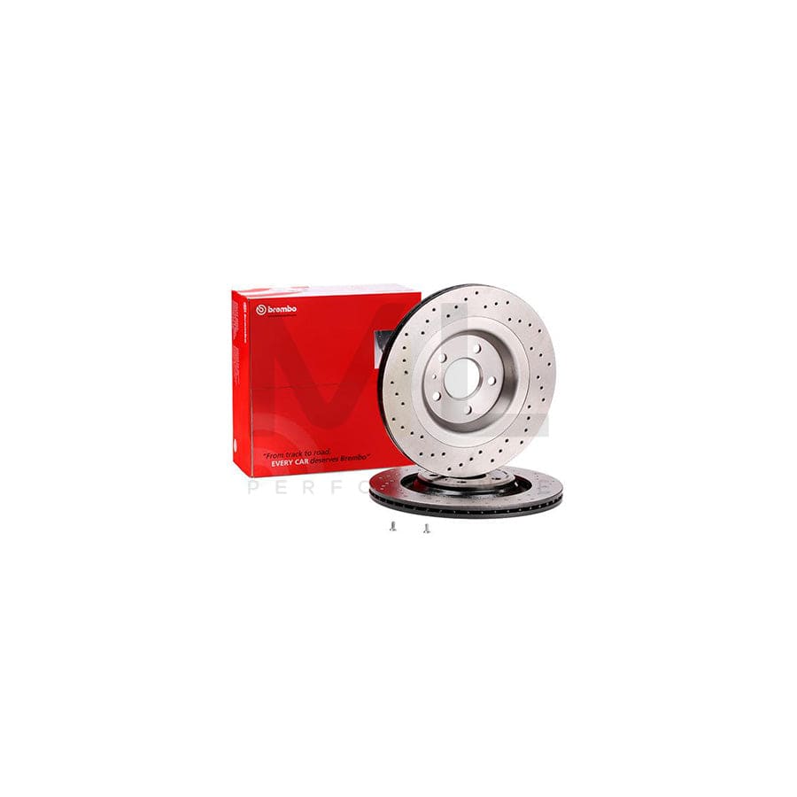 BREMBO XTRA LINE 09.B040.1X Brake Disc Perforated / Vented, Coated, High-carbon, with bolts/screws - 1 piece
