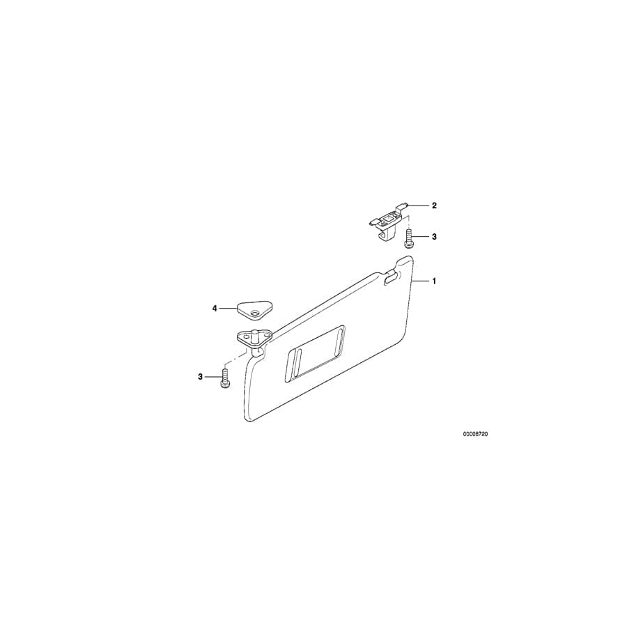 Genuine BMW 51162491488 E39 Right Sun Visor Make-Up Lamp ANTHRAZIT (Inc. 525tds, 525d & 528i)