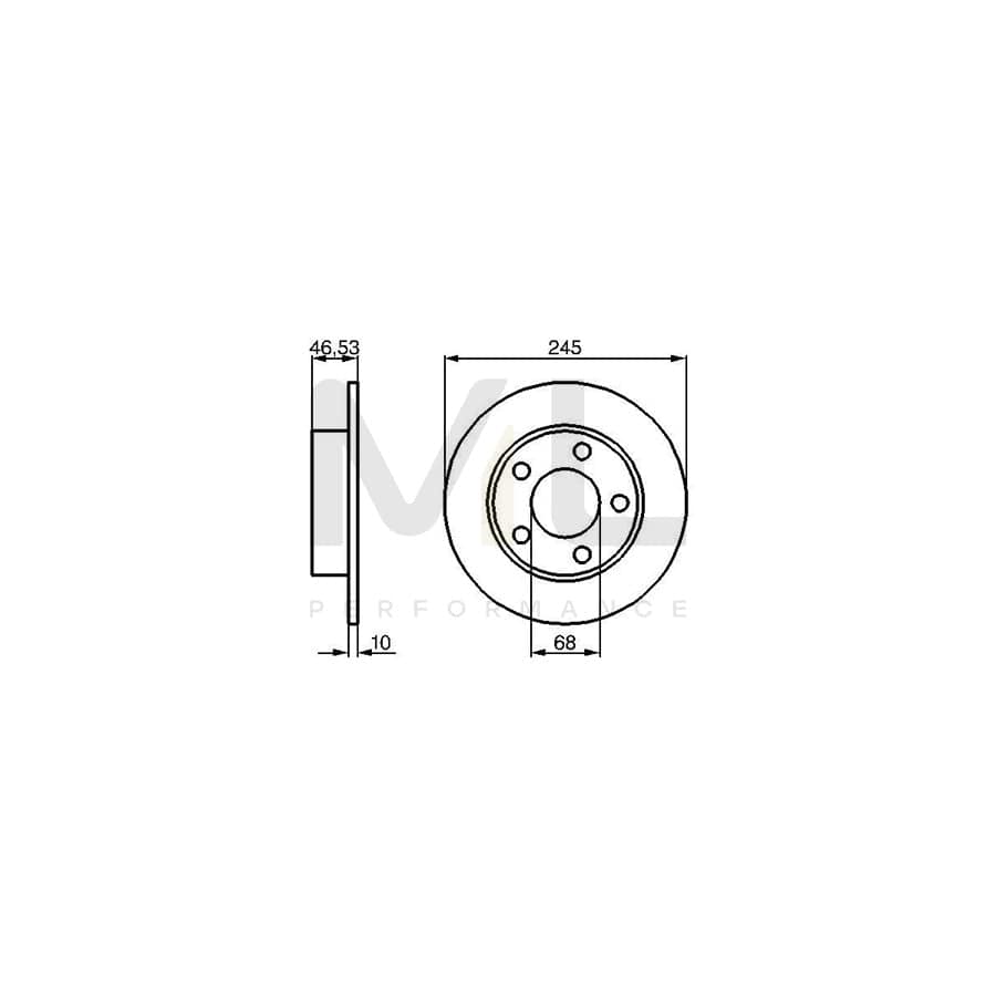 BOSCH 0 986 478 315 Brake Disc Solid, Coated | Performance Parts Direct Car Parts