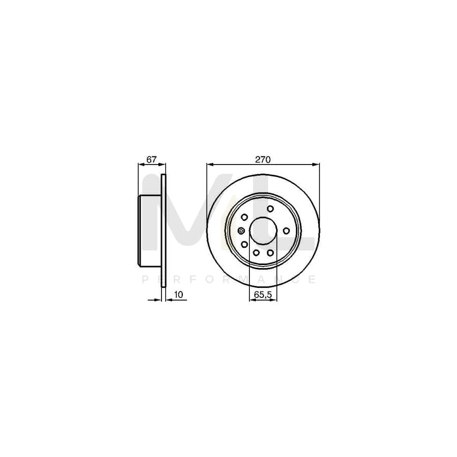 BOSCH 0 986 478 267 Brake Disc Solid, Oiled | Performance Parts Direct Car Parts