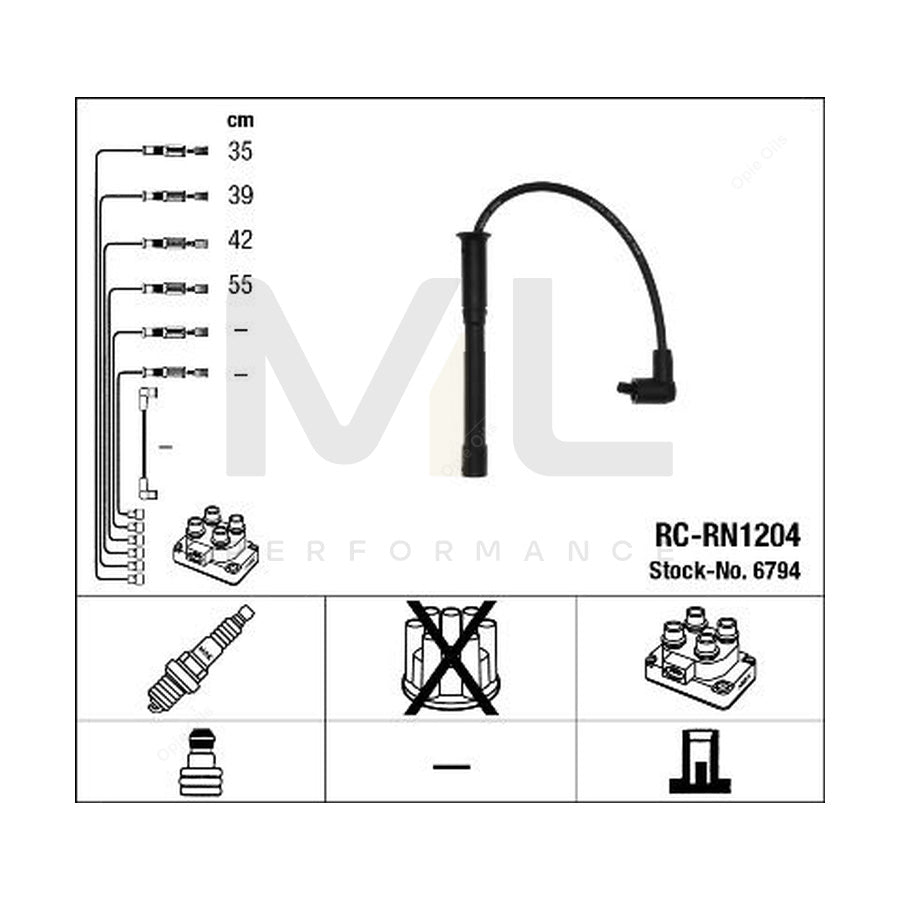 NGK Ignition Cable Kit RC-RN1204 (NGK6794)