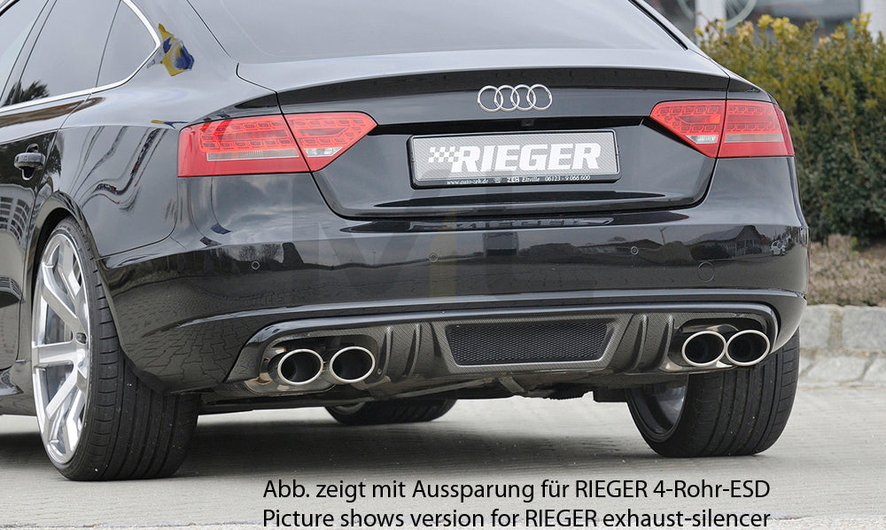 Rieger 00099886 Audi B8 B81 A5 Rear Diffuser for Original Tailpipe Left & RIght - Carbon-Look