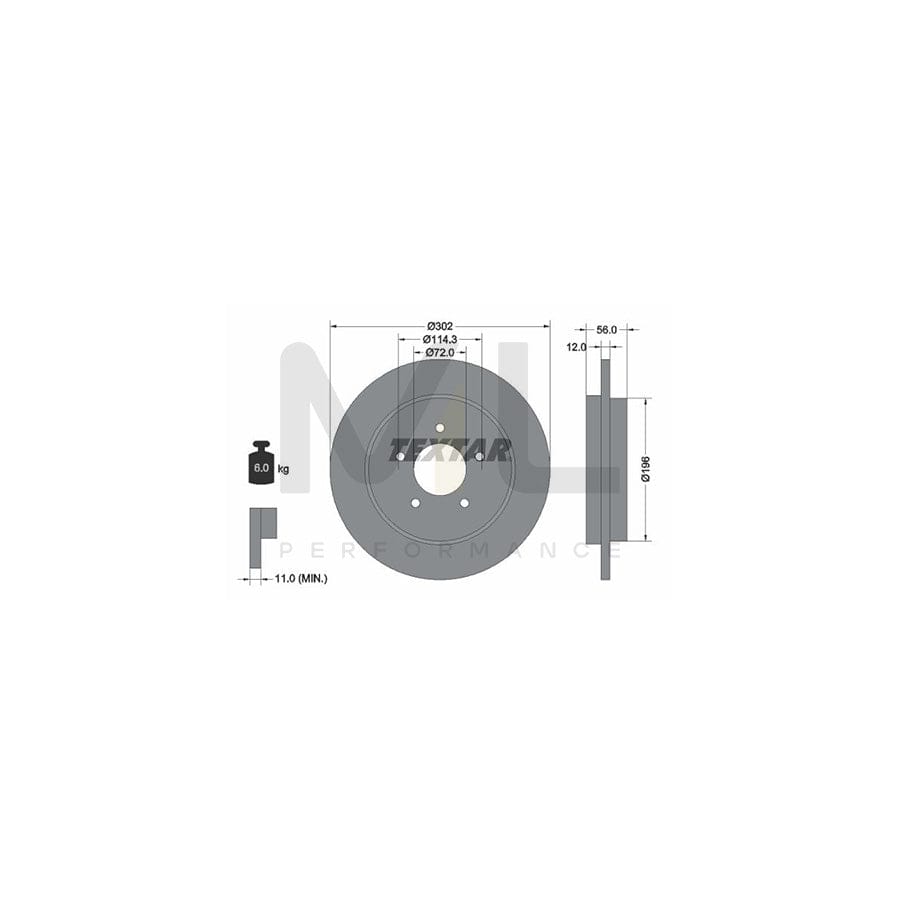 TEXTAR PRO 92197803 Brake Disc Solid, Coated, without wheel hub, without wheel studs | Performance Parts Direct Car Parts