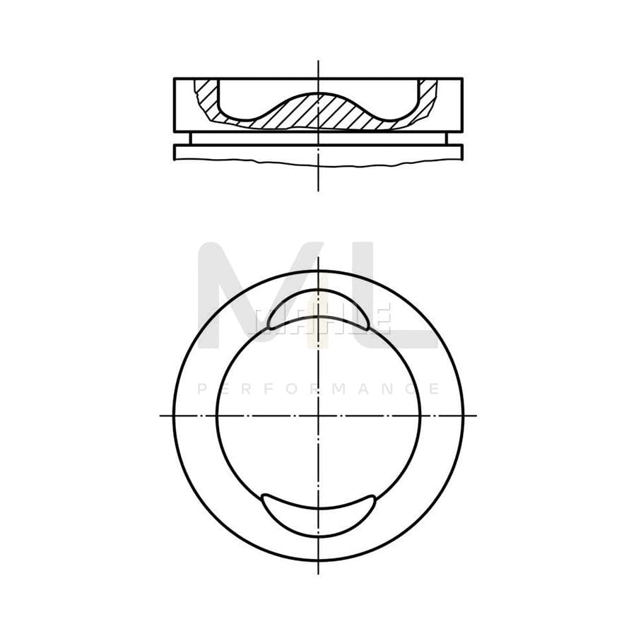 MAHLE ORIGINAL 029 92 00 Piston for VW POLO 75,01 mm, without cooling duct | Performance Parts DirectCar Parts