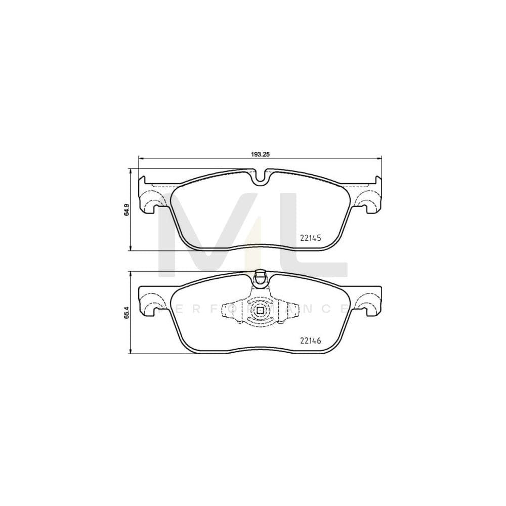 Brembo P 44 026 Brake Pad Set Prepared For Wear Indicator, With Piston Clip