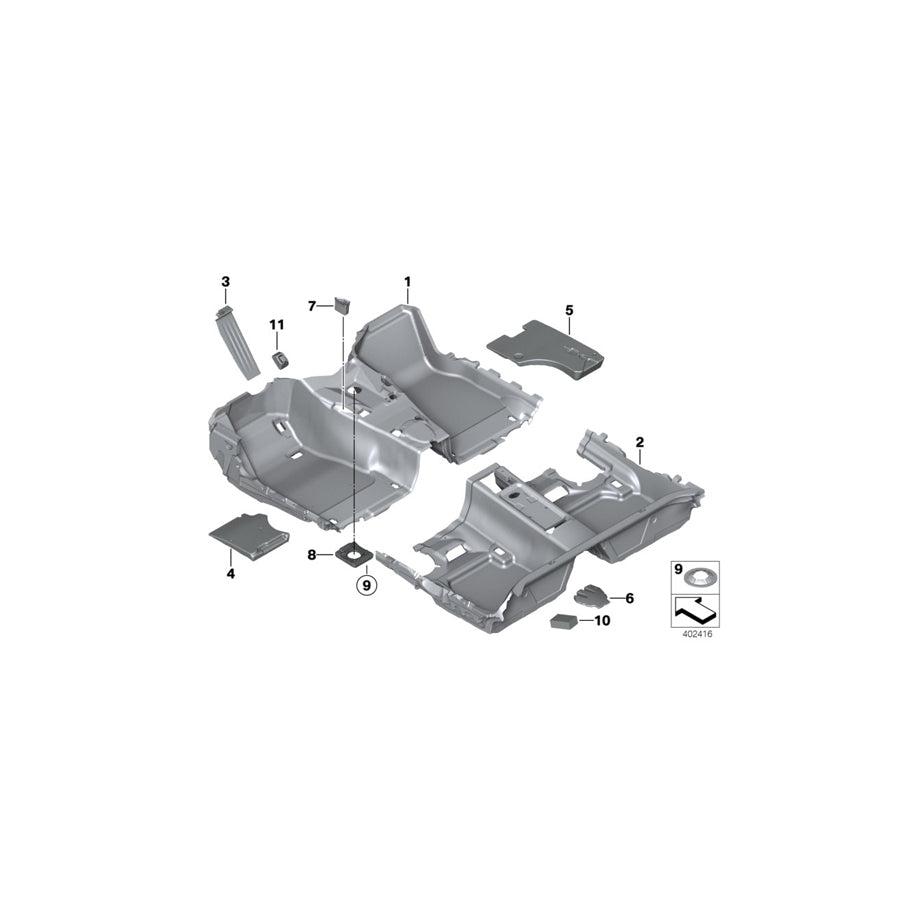 Genuine BMW 51477286641 F30 F31 Floor Trim Cover, Front VENETOBEIGE (Inc. 335dX, 330iX & 328dX) |