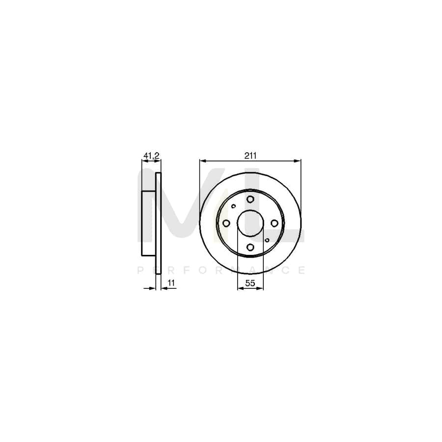 BOSCH 0 986 479 119 Brake Disc Solid, Oiled | Performance Parts Direct Car Parts