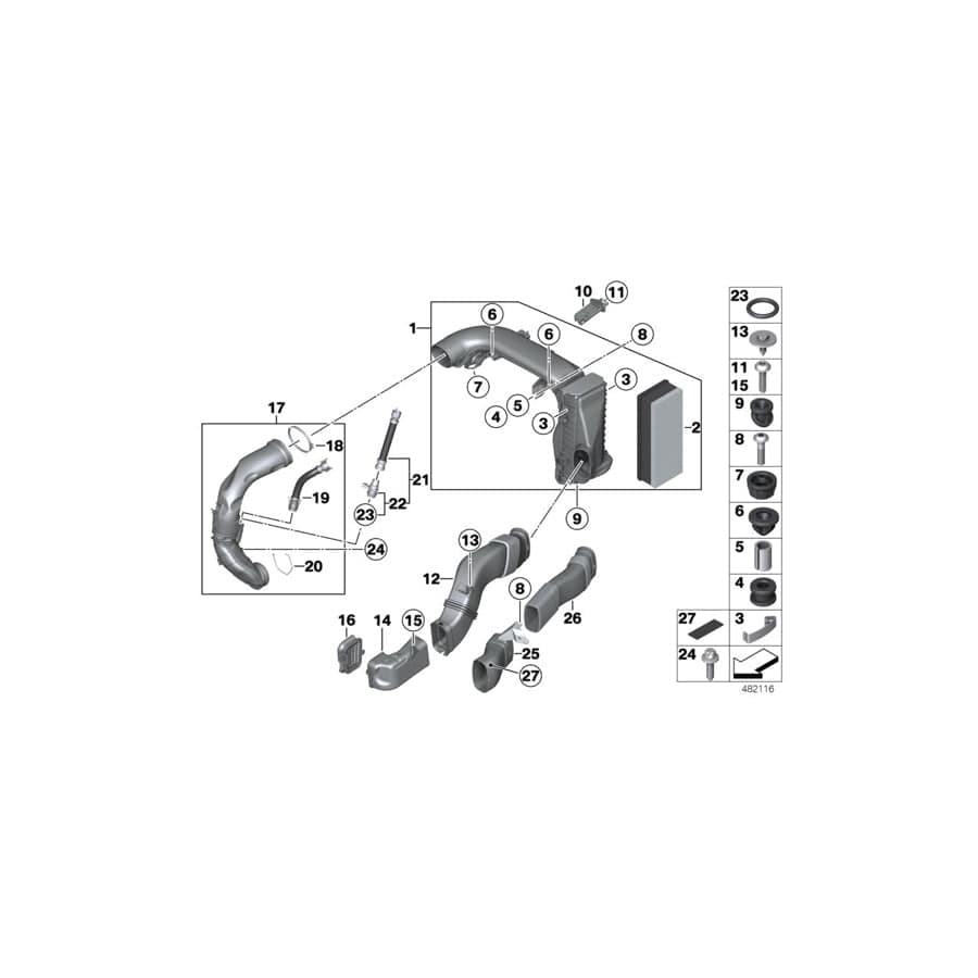 Genuine BMW 13718514992 F02 F11 F10 Grommet (Inc. 435dX, 730Ld & M550dX)