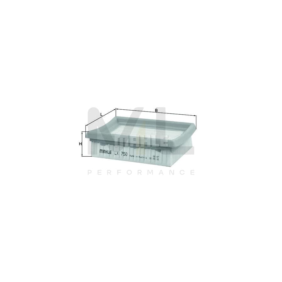 MAHLE ORIGINAL LX 750 Air Filter Filter Insert | Performance Parts DirectCar Parts