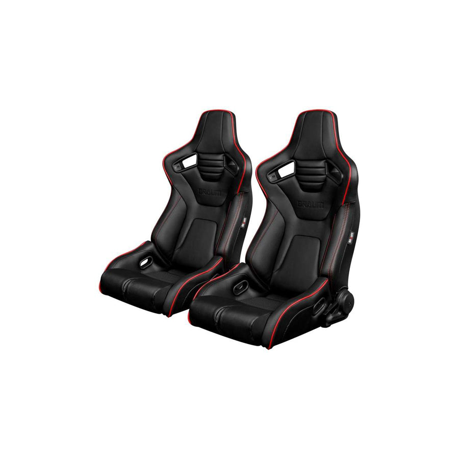 BRAUM Elite-R Series Racing Seats ( Black Leatherette - Red Piping ) – Pair |