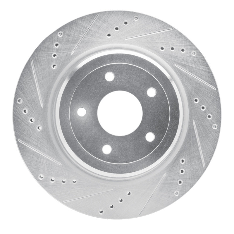 R1 Concepts R1 2006-2013 Chevrolet Corvette Rear Left Drilled & Slotted Silver Brake Rotor